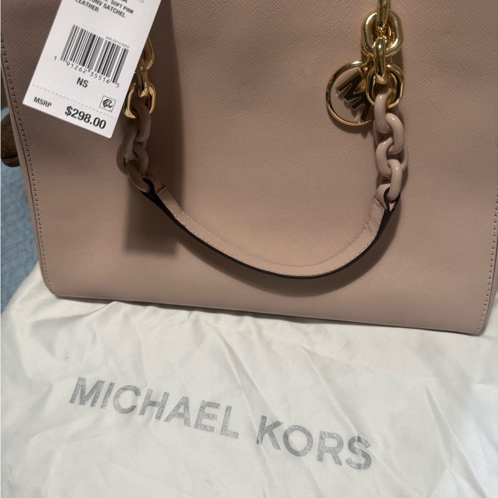 Michael Kors Blush Satchel with Gold Accents
